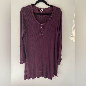 Purple Ribbed Women's Lounge Top